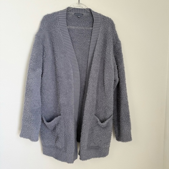 Barefoot Dreams CozyChic Open Front Sherpa Cardigan Sweater Lavender Womens XL - Picture 3 of 9